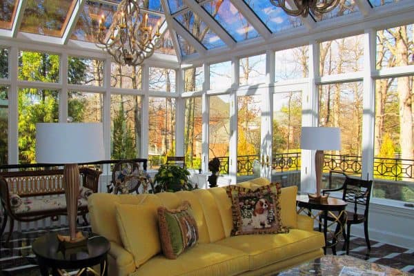 A beautiful sunroom for entertainment 