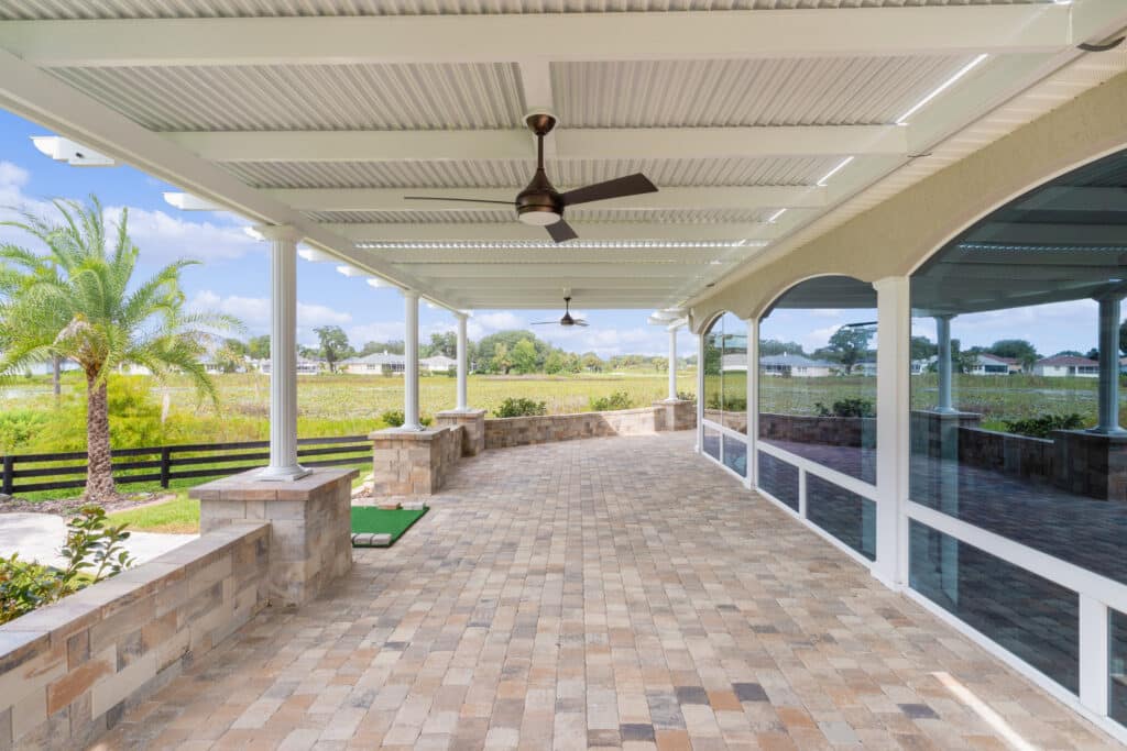 Attached pergolas can blend in with the architecture of your home and extend your outdoor living area.