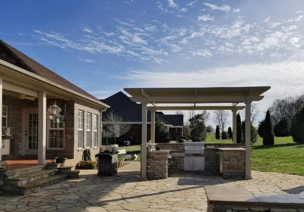 Pergolas can enhance your backyard by adding a bit of shade and protection to your backyard.