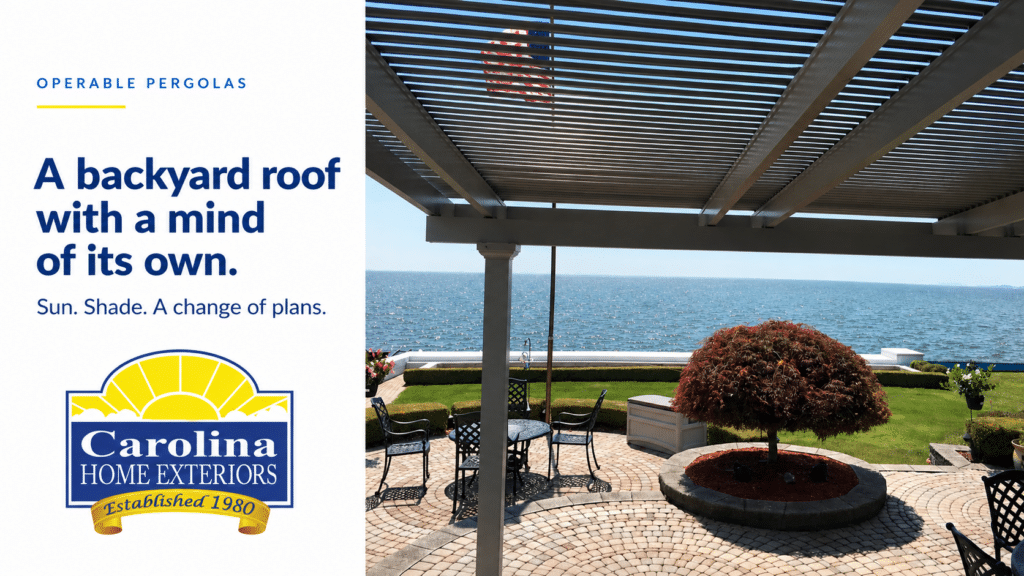 operable pergola by the water