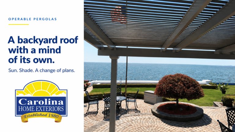 operable pergola by the water